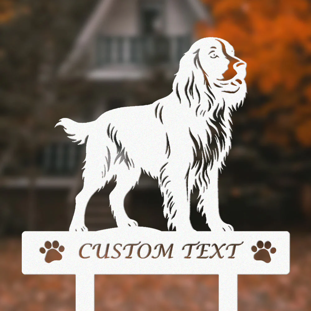 Field Spaniel Silhouette de Chien Personnalisée Piquet de Jardin en Métal - Image 8
