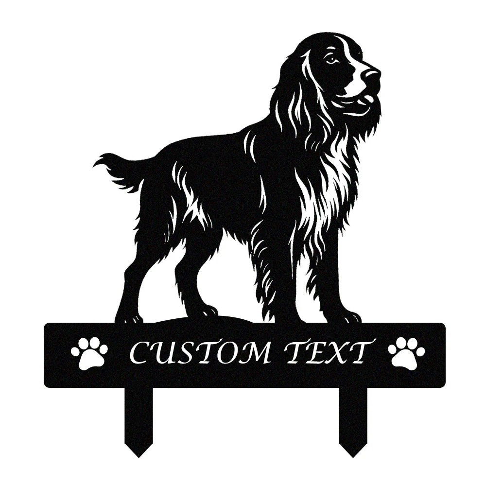 Field Spaniel Silhouette de Chien Personnalisée Piquet de Jardin en Métal - Image 9