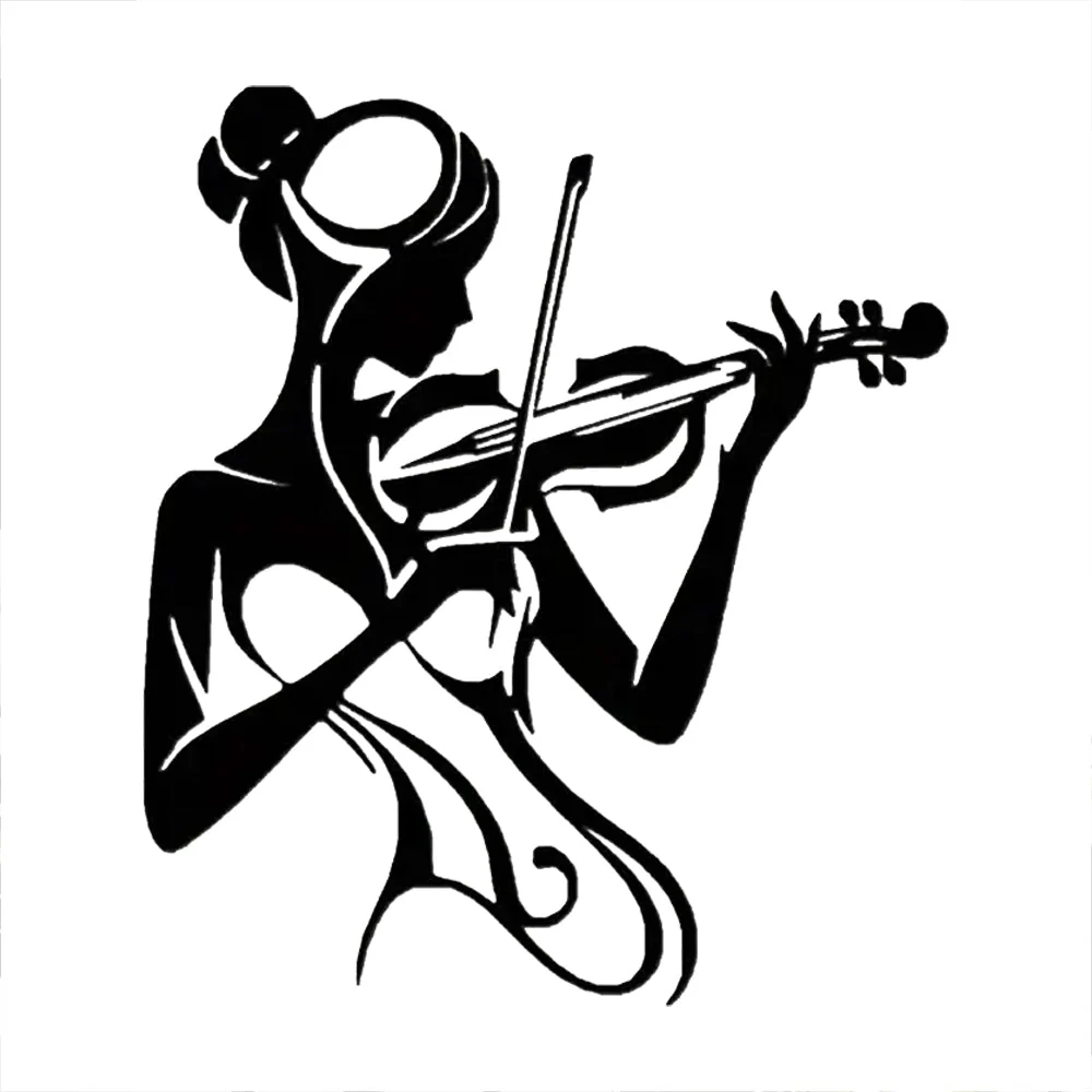 Fille Violoniste Plaque en Métal Décoratif Mural - Image 4