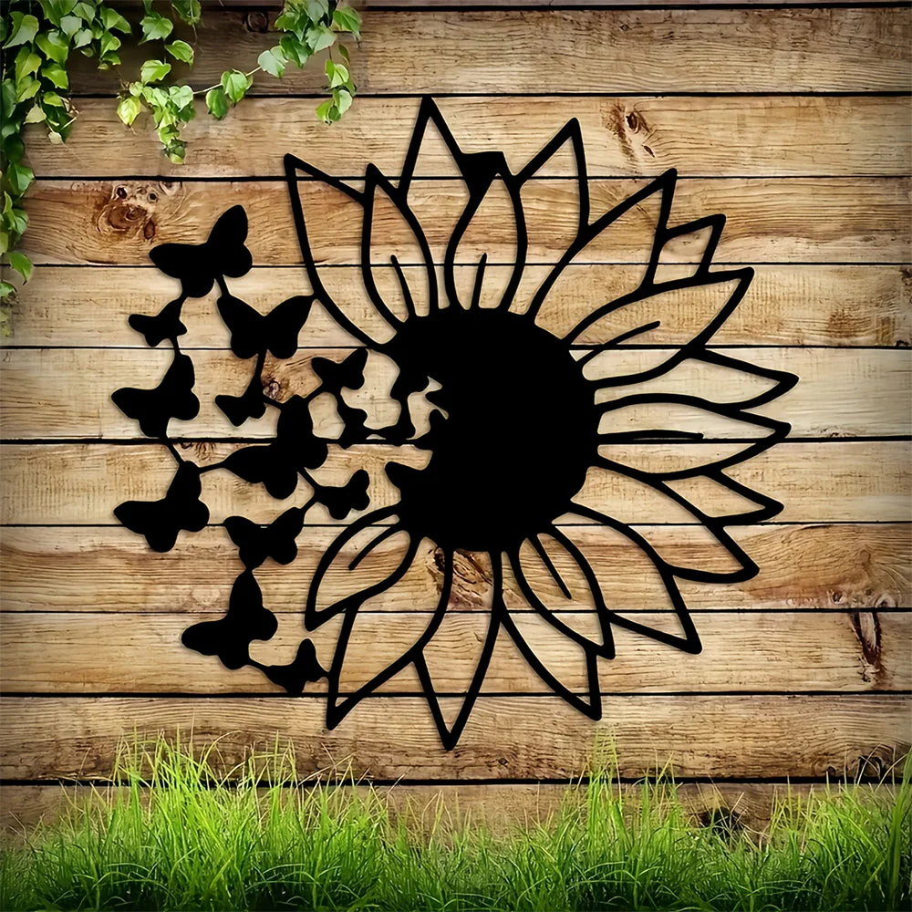 Fleur de Soleil Métal Décoratif Mural - Image 4