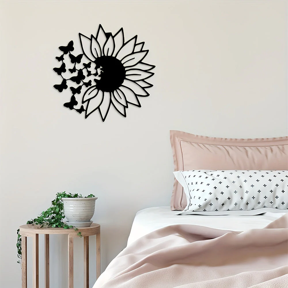 Fleur de Soleil Métal Décoratif Mural - Image 5