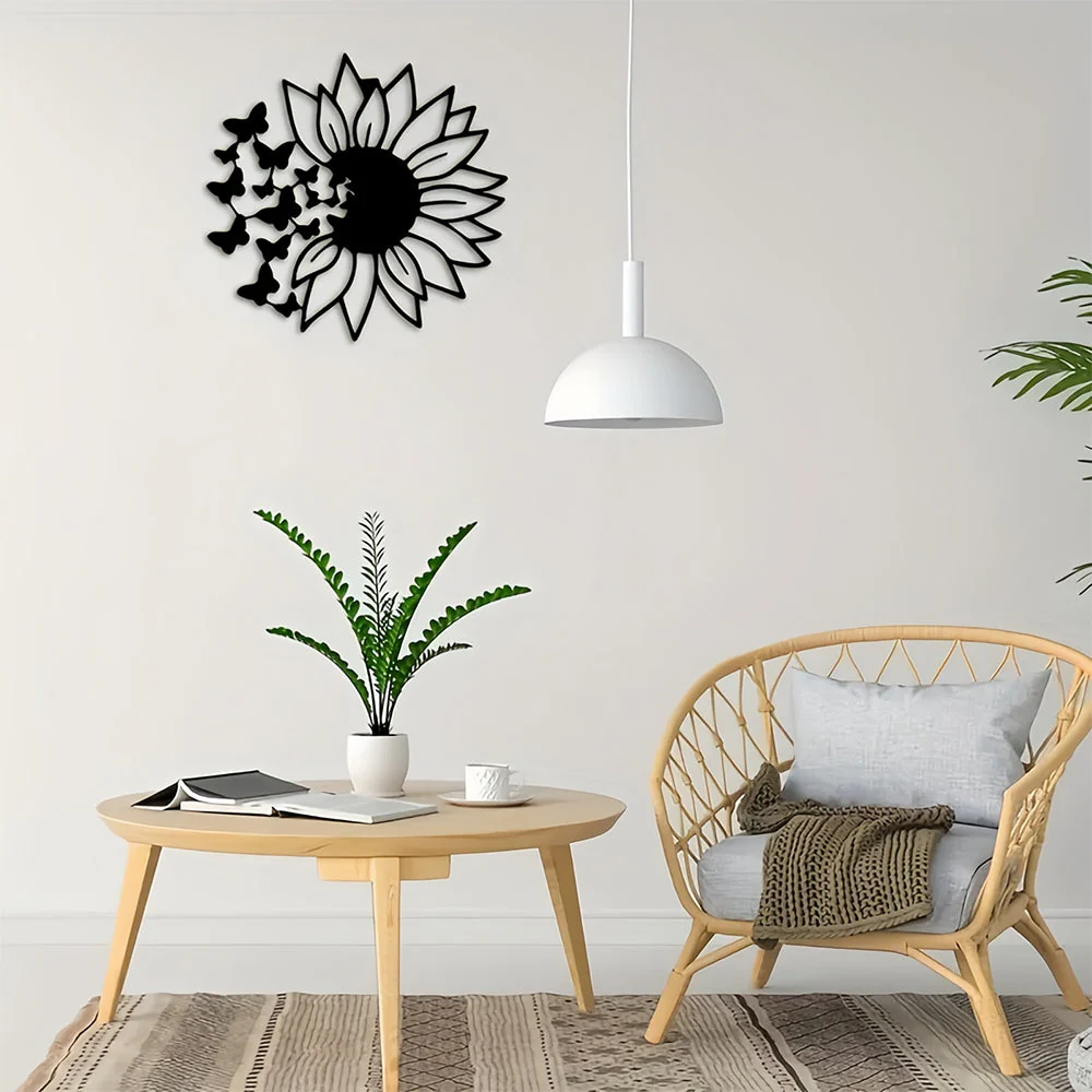 Fleur de Soleil Métal Décoratif Mural - Image 7
