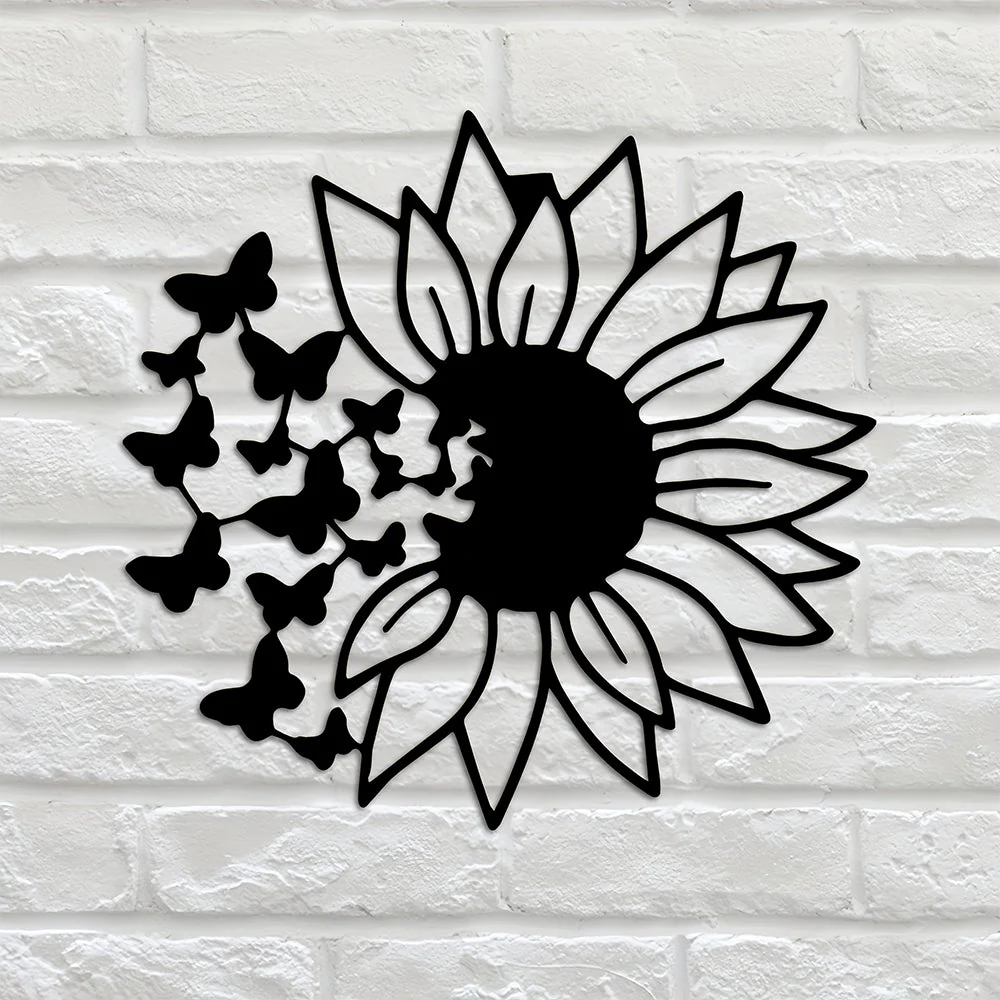 Fleur de Soleil Métal Décoratif Mural - Image 9