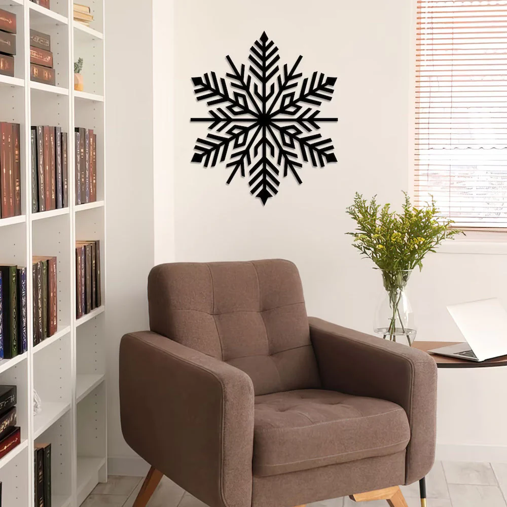 Flocon de Neige Noël Plaque en Métal Décoratif Mural - Image 8