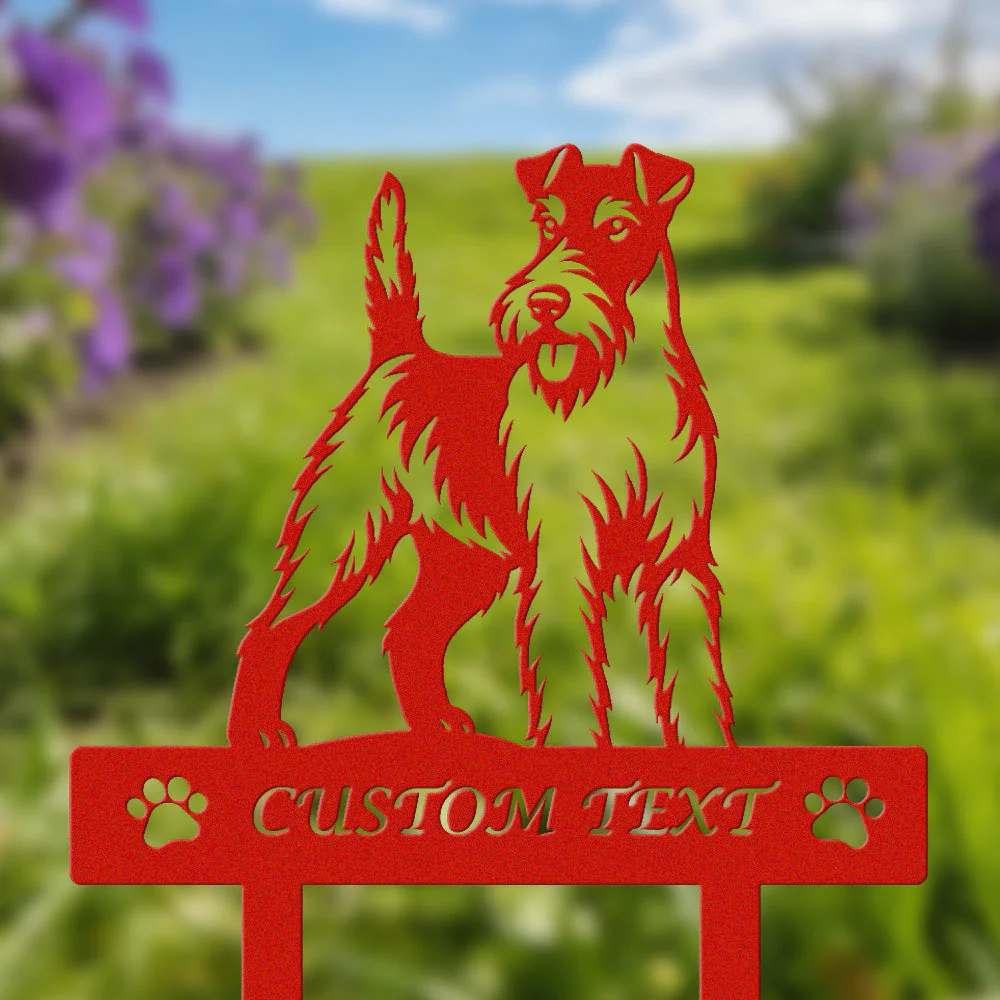 Fox Terrier à Poil Dur Silhouette de Chien Personnalisée Piquet de Jardin en Métal - Image 3