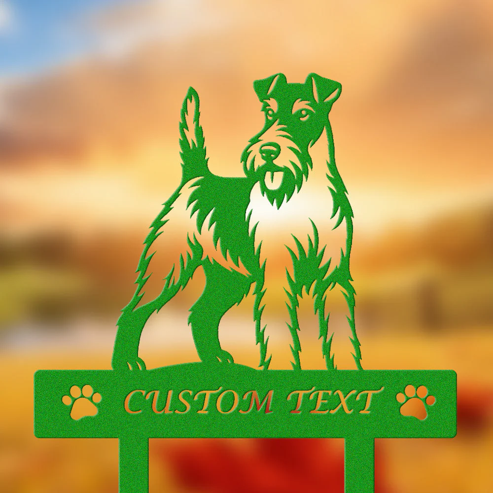 Fox Terrier à Poil Dur Silhouette de Chien Personnalisée Piquet de Jardin en Métal - Image 5