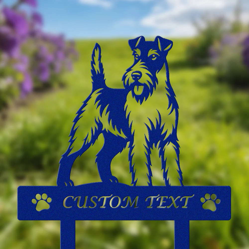 Fox Terrier à Poil Dur Silhouette de Chien Personnalisée Piquet de Jardin en Métal - Image 6