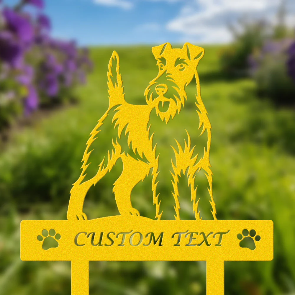 Fox Terrier à Poil Dur Silhouette de Chien Personnalisée Piquet de Jardin en Métal - Image 7