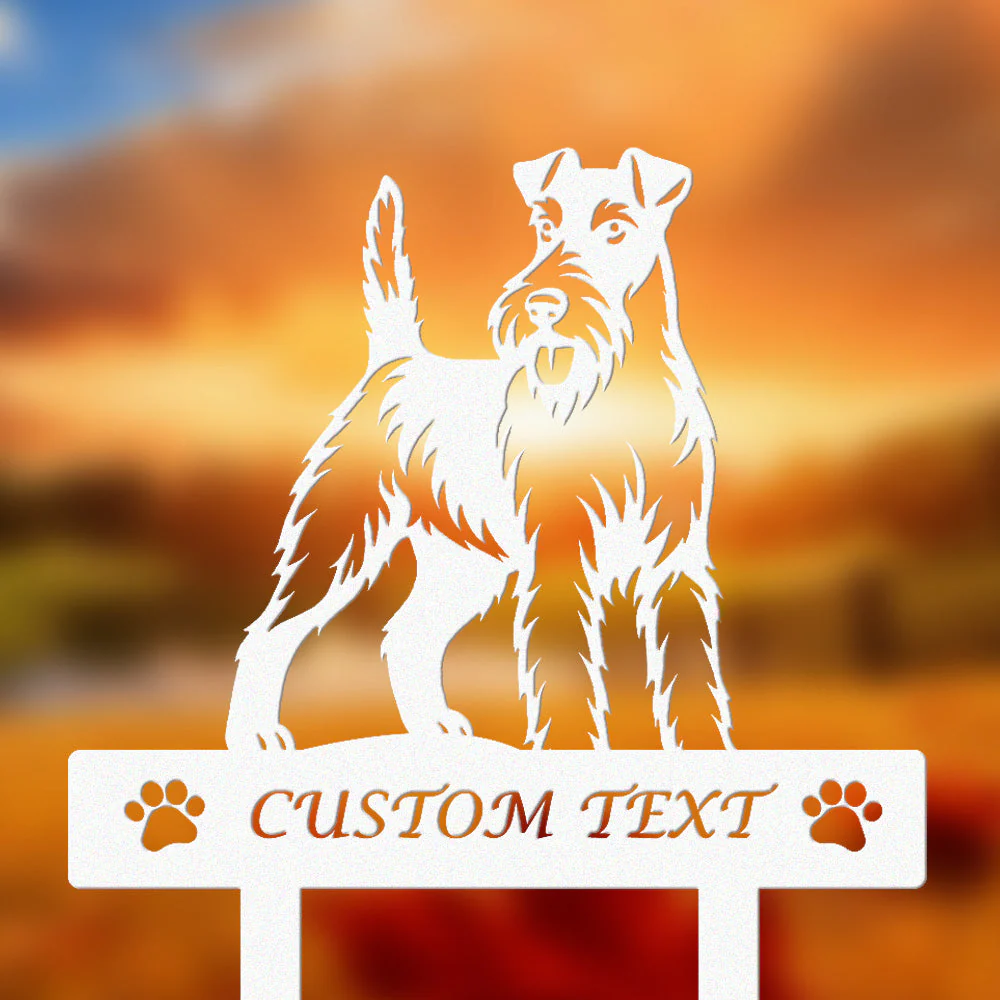 Fox Terrier à Poil Dur Silhouette de Chien Personnalisée Piquet de Jardin en Métal - Image 8