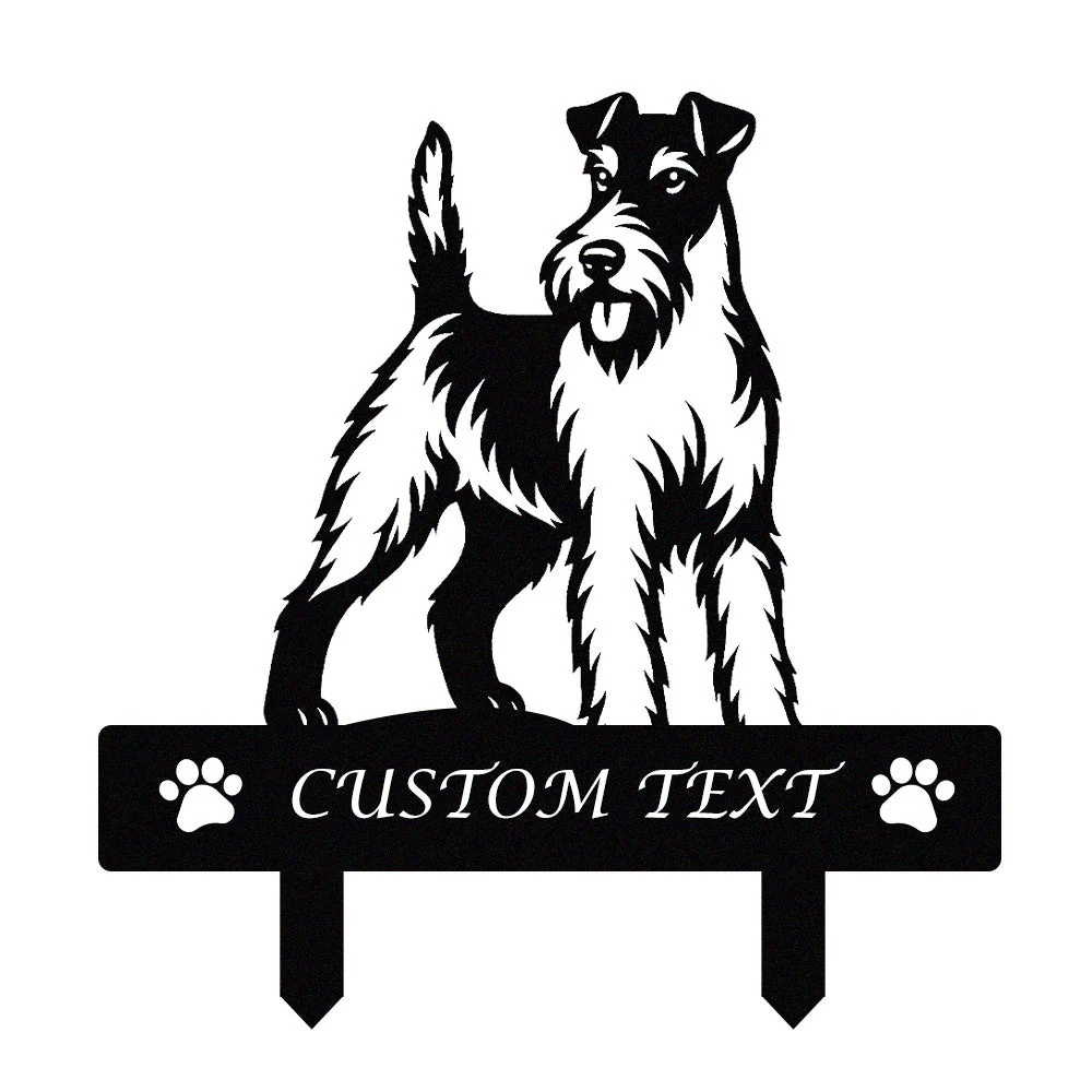 Fox Terrier à Poil Dur Silhouette de Chien Personnalisée Piquet de Jardin en Métal - Image 9