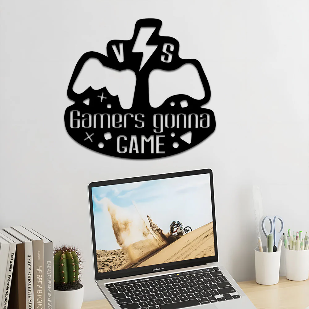 Gamer Plaque en Métal Décoratif Mural