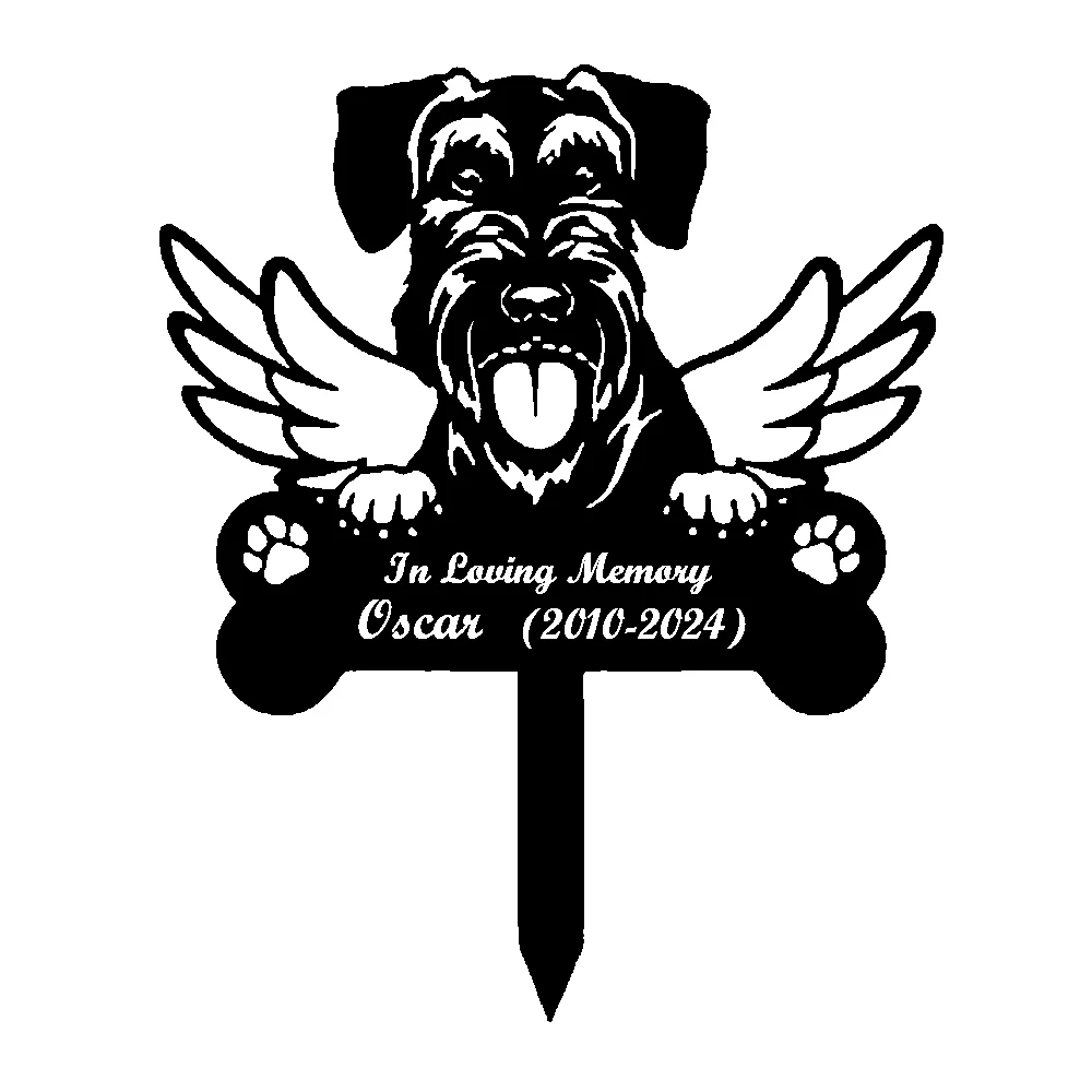 Géant Schnauzer Tuteur Commémoratif Personnalisé avec Ailes - Image 15