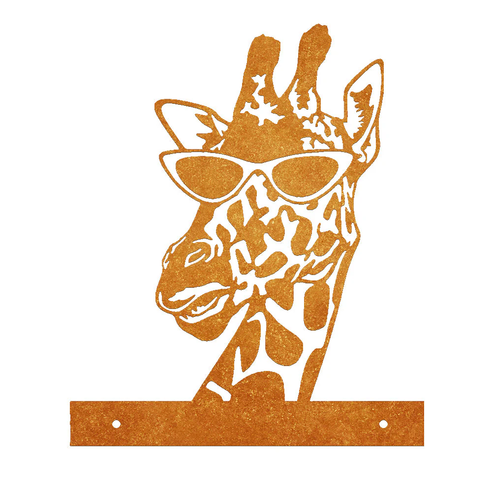 Girafe Curieuse Plaque Métallique – Décoration de Jardin Extérieur Animale - Image 7