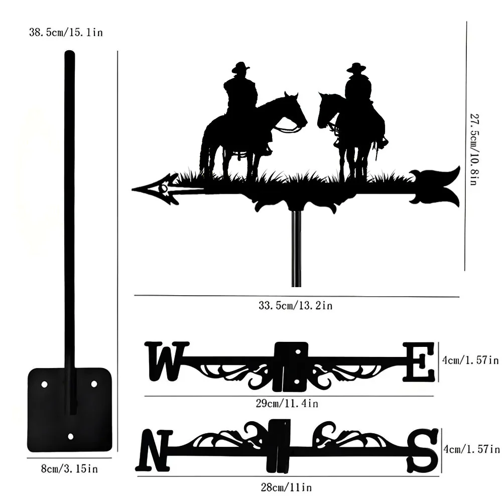 Girouette en Acier Inoxydable 2 Cowboys Western - Image 15