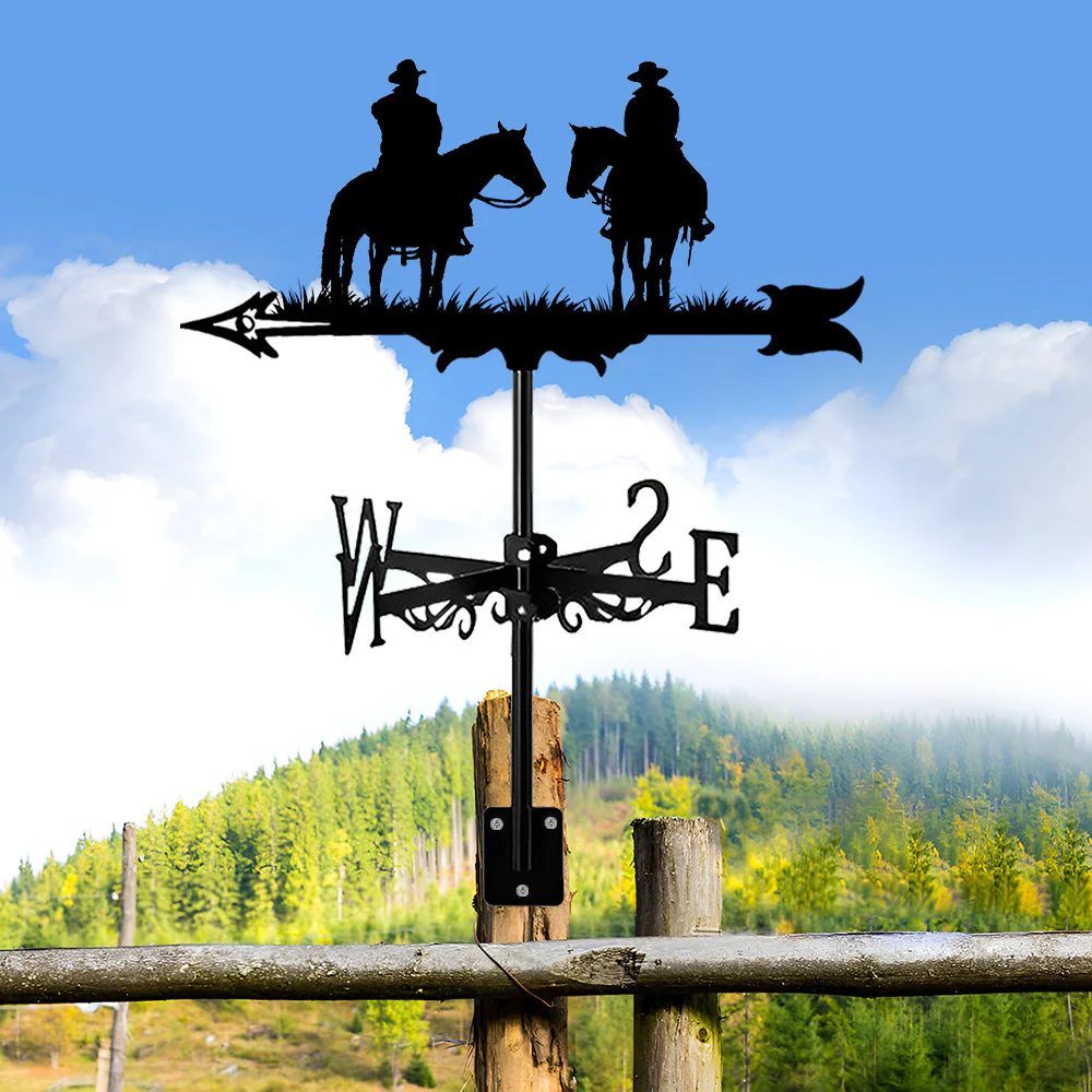 Girouette en Acier Inoxydable 2 Cowboys Western - Image 5