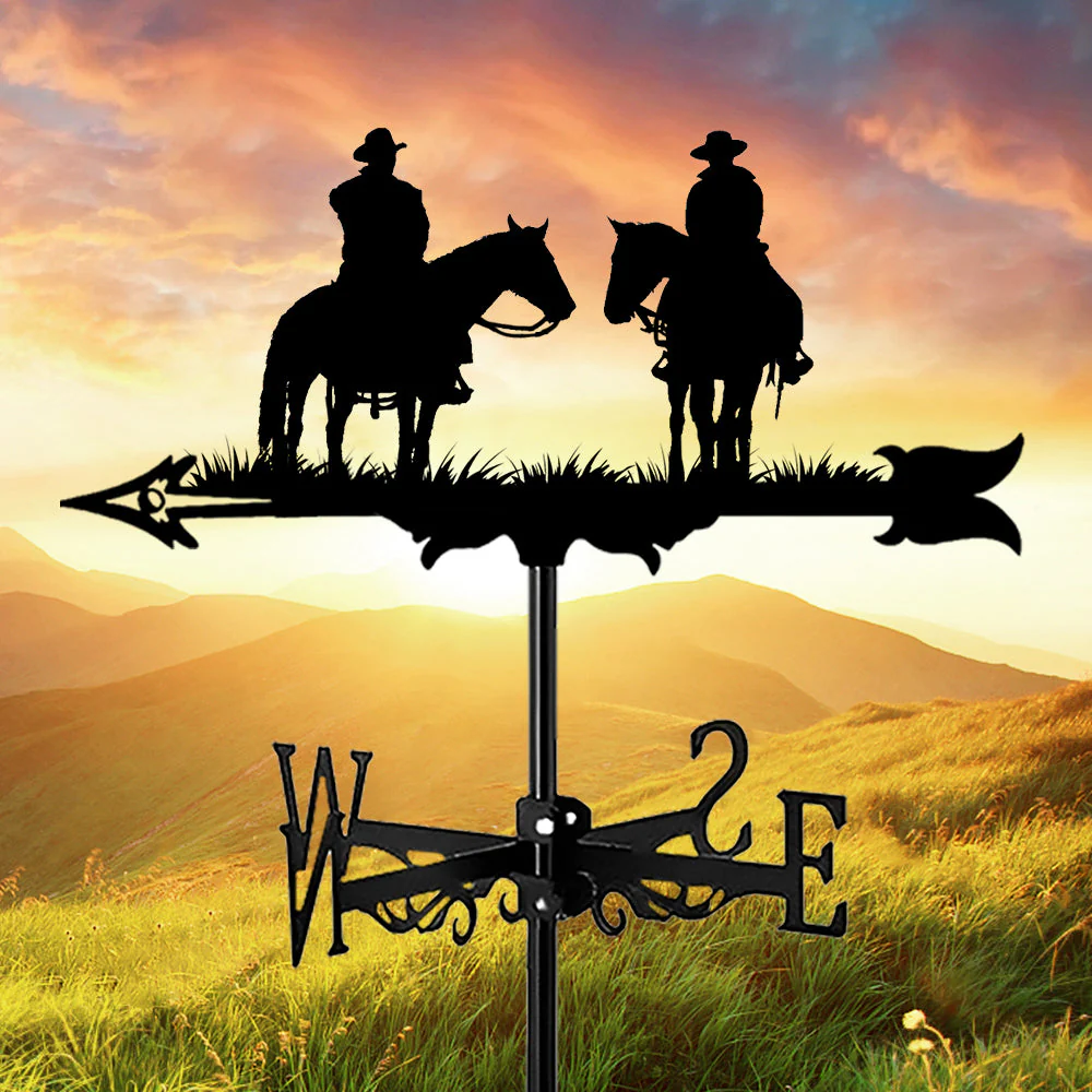 Girouette en Acier Inoxydable 2 Cowboys Western - Image 6