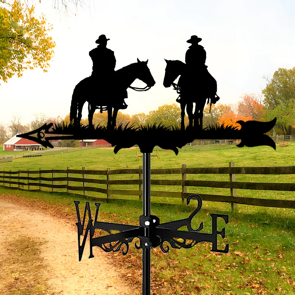 Girouette en Acier Inoxydable 2 Cowboys Western - Image 8