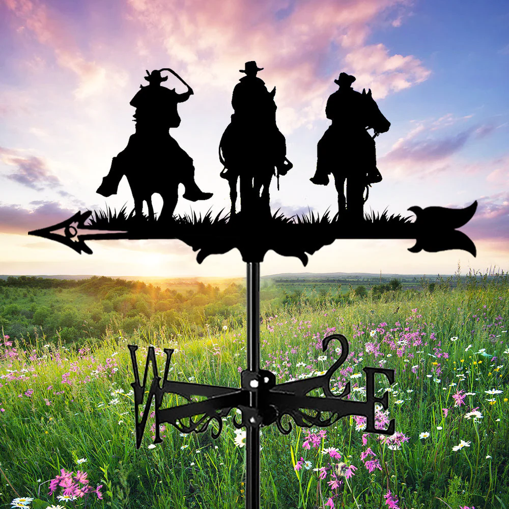 Girouette en Acier Inoxydable 3 Cowboys Western - Image 5