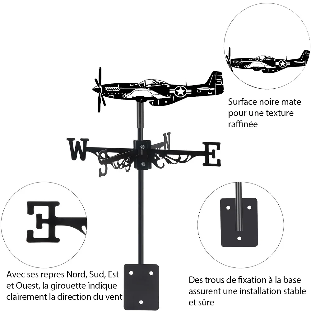 Girouette en Acier Inoxydable Avion - Image 8