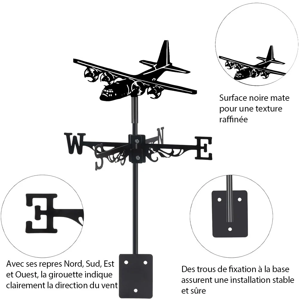 Girouette en Acier Inoxydable Avion - Image 10