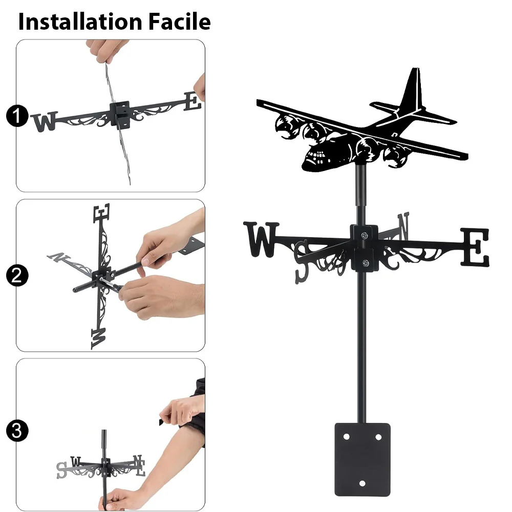 Girouette en Acier Inoxydable Avion - Image 9
