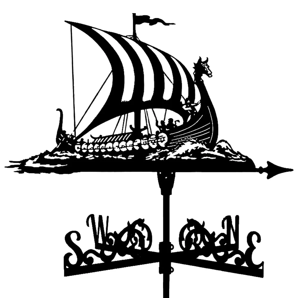 Girouette en Acier Inoxydable Bateau Viking de Combat - Image 11