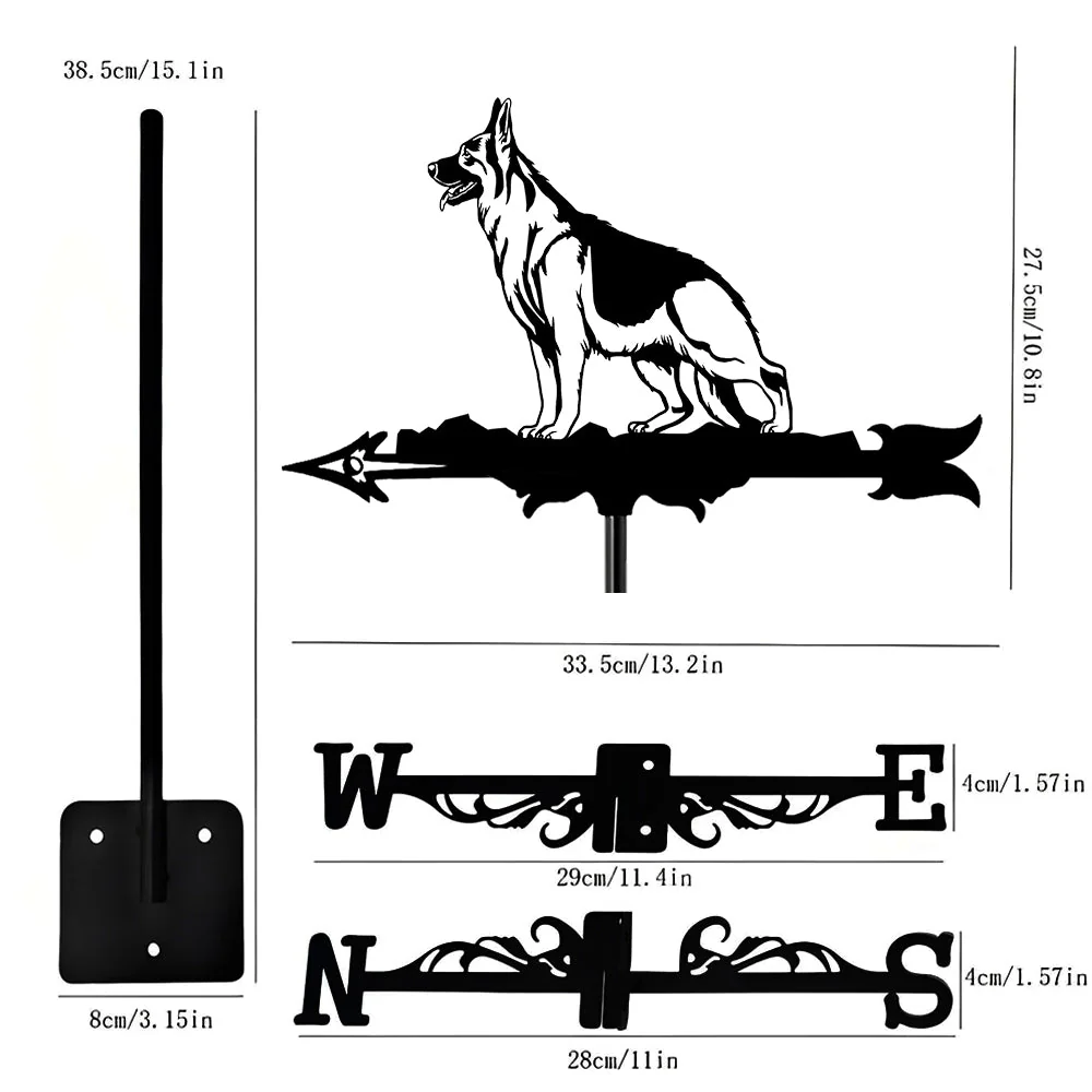 Girouette en Acier Inoxydable Berger Allemand - Image 17