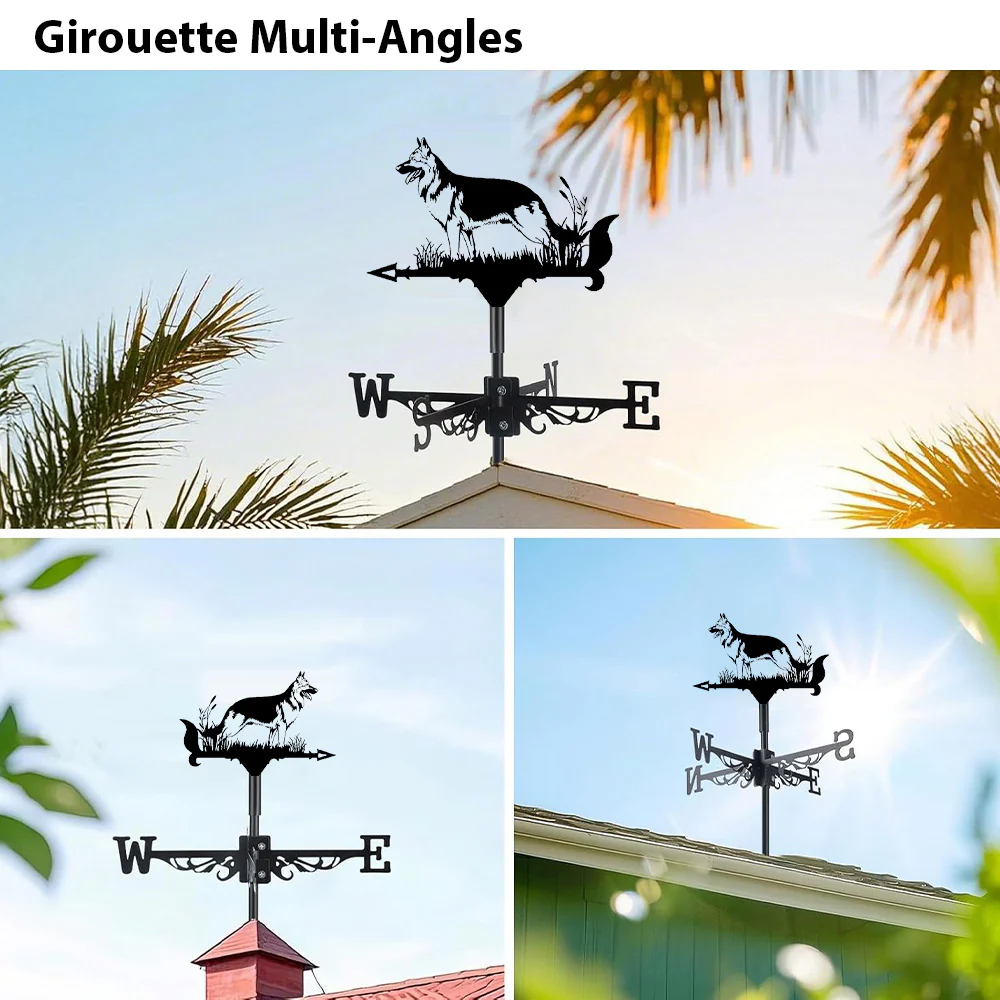 Girouette en Acier Inoxydable Berger Allemand - Image 3