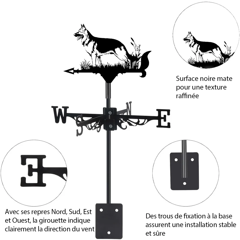 Girouette en Acier Inoxydable Berger Allemand - Image 9