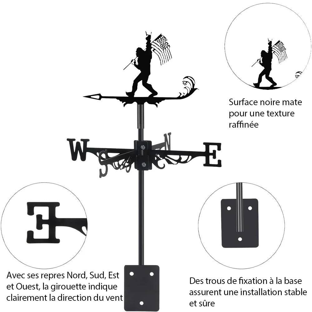 Girouette en Acier Inoxydable Bigfoot au Drapeau - Image 16