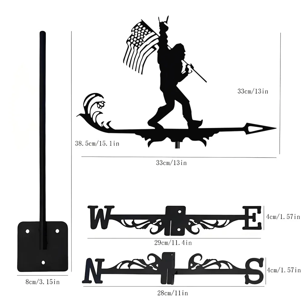 Girouette en Acier Inoxydable Bigfoot au Drapeau - Image 18