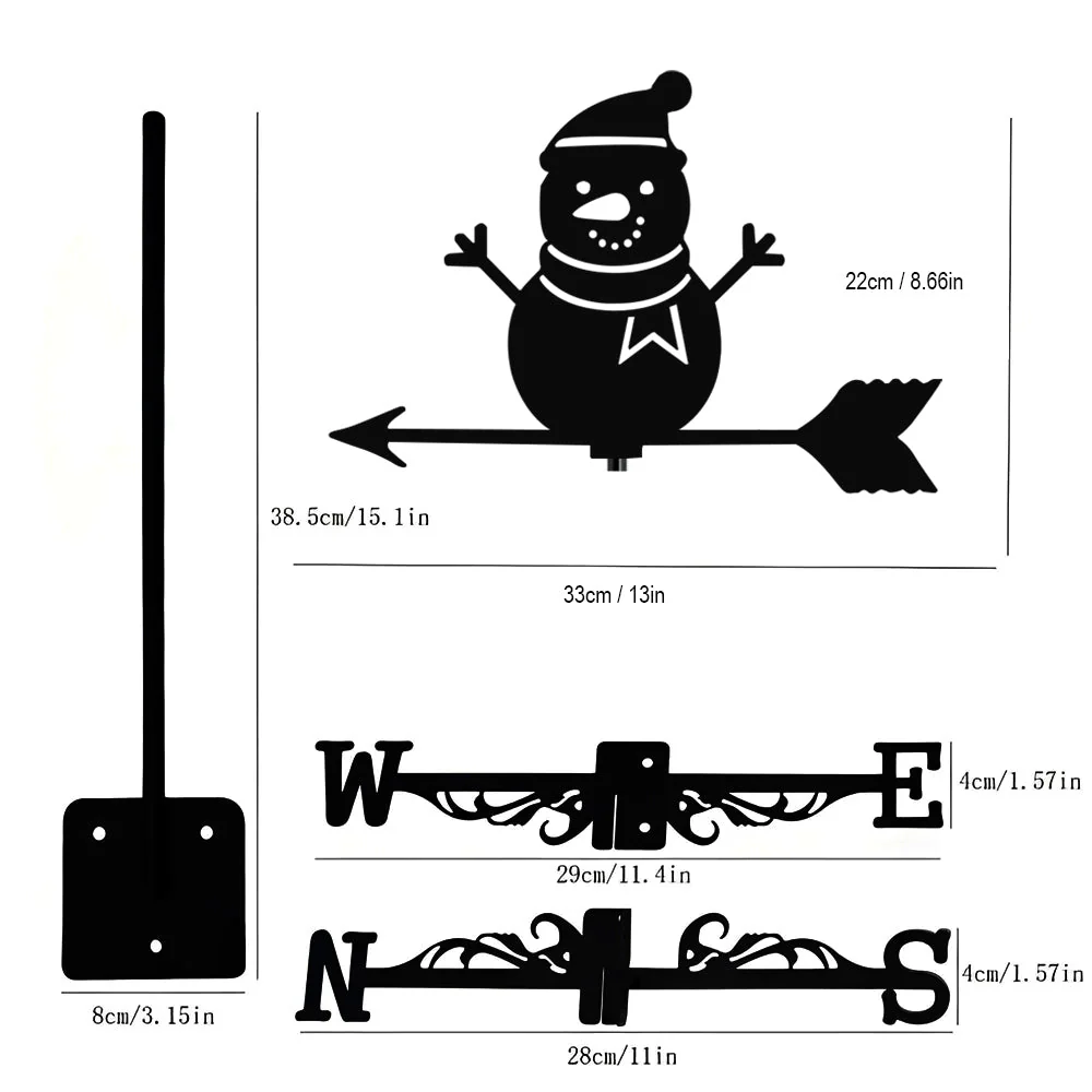 Girouette en Acier Inoxydable Bonhomme de Neige Mignon - Image 15