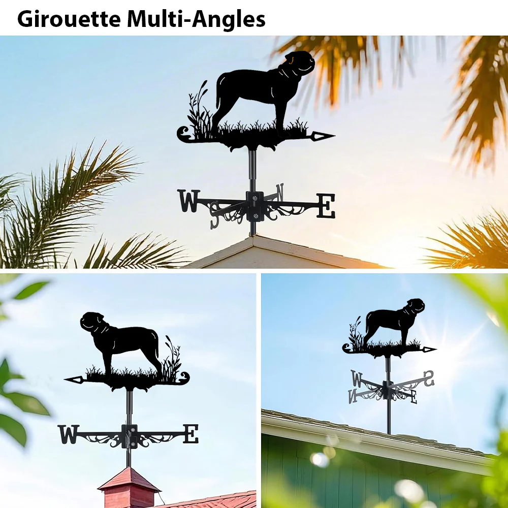 Girouette en Acier Inoxydable Bouledogue Américain - Image 3