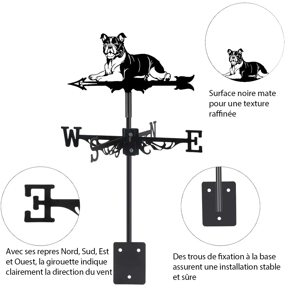 Girouette en Acier Inoxydable Bouledogue Anglais - Image 17