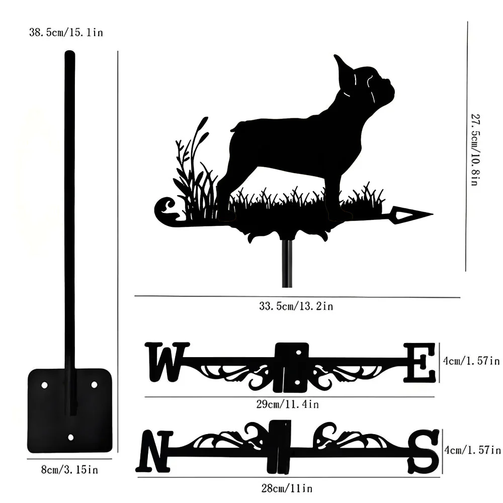 Girouette en Acier Inoxydable Bouledogue Français - Image 8