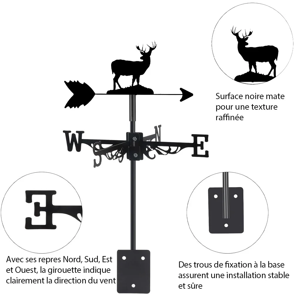 Girouette en Acier Inoxydable Cerf - Image 8