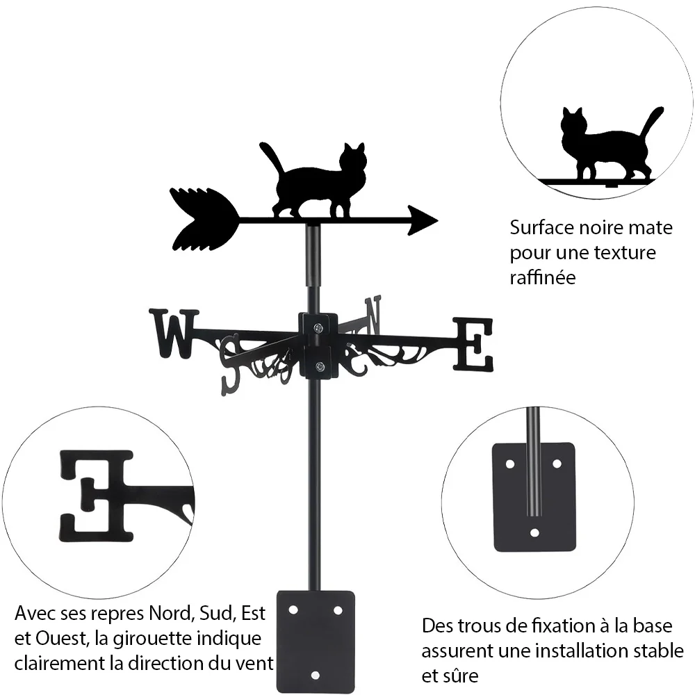 Girouette en Acier Inoxydable Chat - Image 10