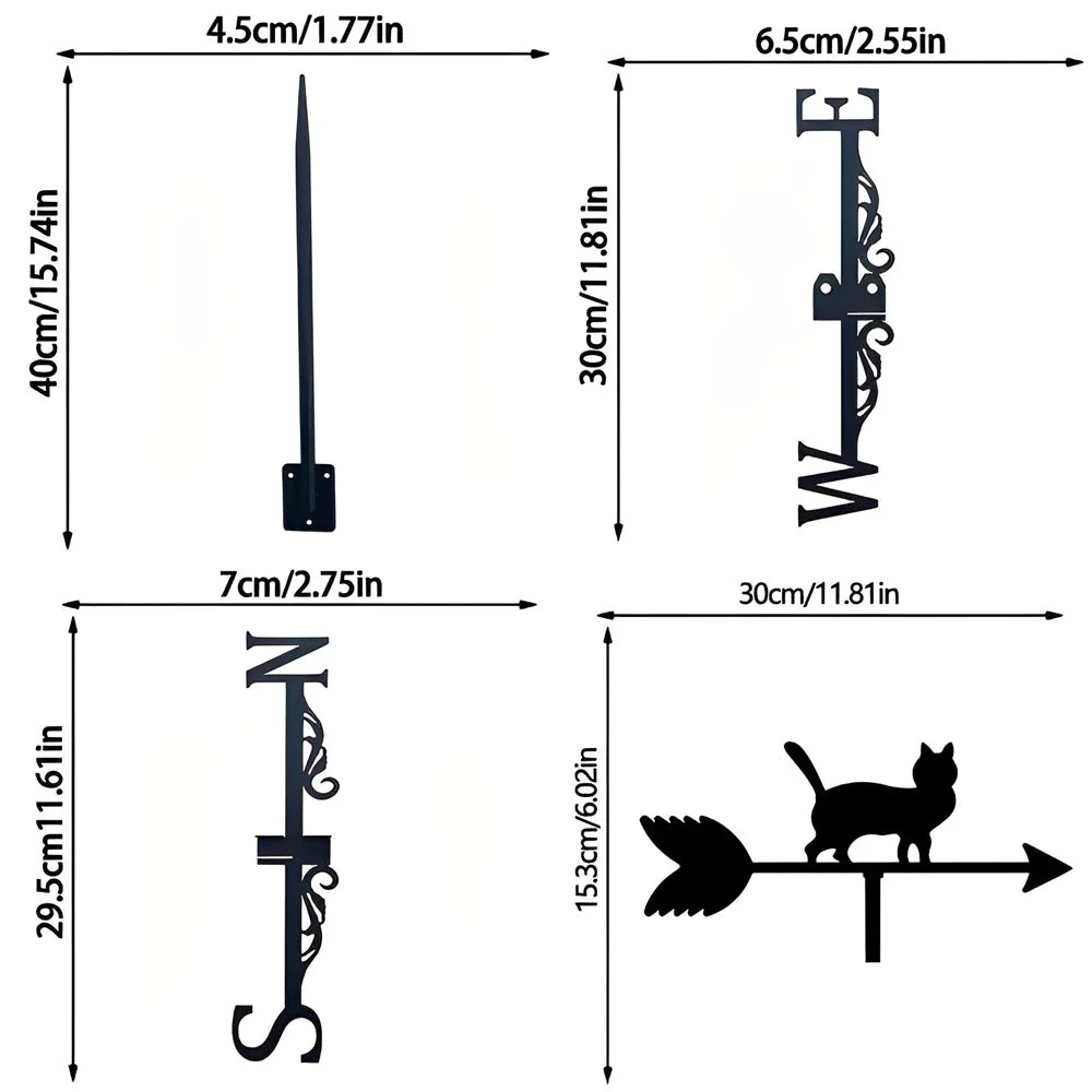 Girouette en Acier Inoxydable Chat - Image 12