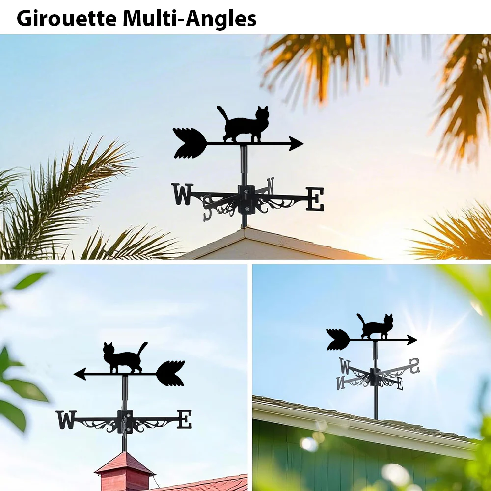 Girouette en Acier Inoxydable Chat - Image 3