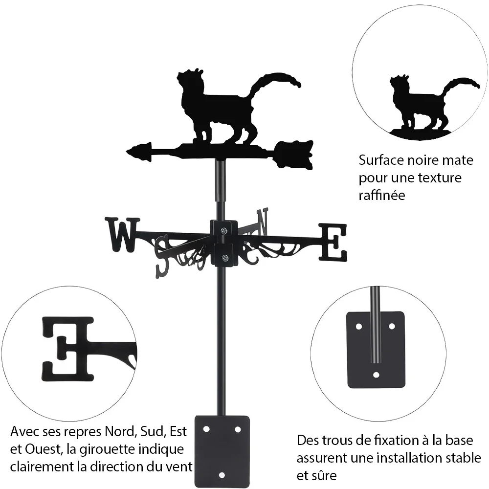Girouette en Acier Inoxydable Chat - Image 16