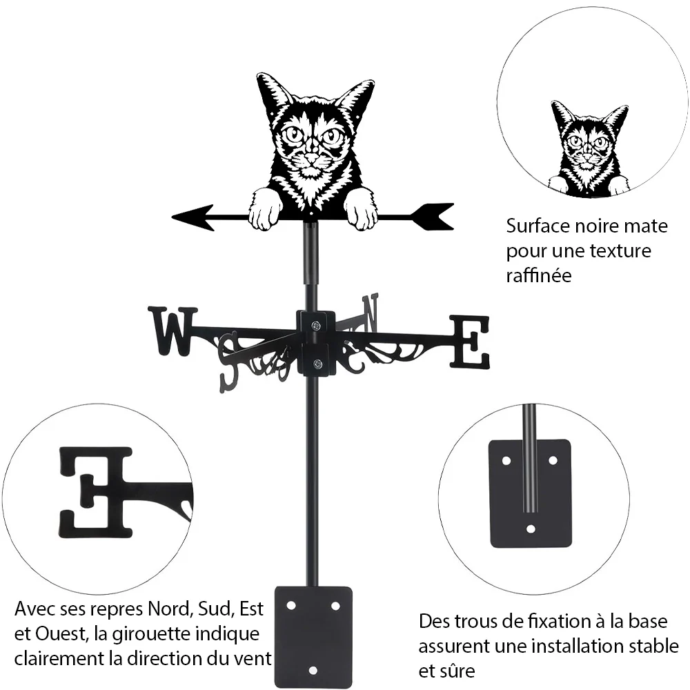 Girouette en Acier Inoxydable Chat Abyssin - Image 14