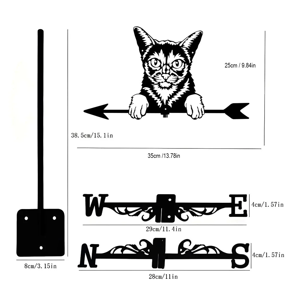 Girouette en Acier Inoxydable Chat Abyssin - Image 15