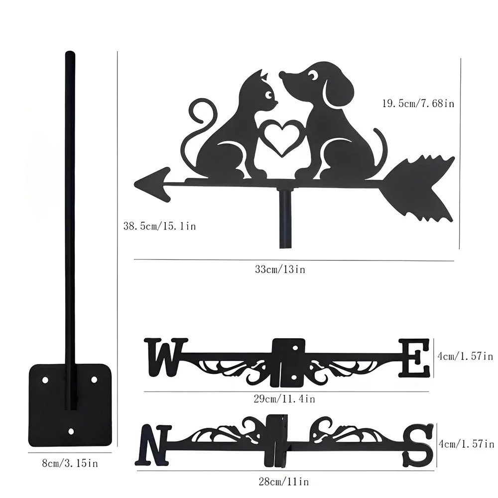 Girouette en Acier Inoxydable Chat et Chien - Image 11
