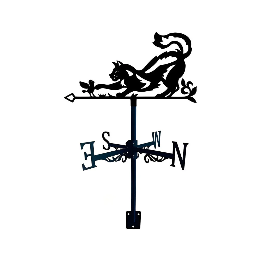 Girouette en Acier Inoxydable Chat et Oiseau - Image 11