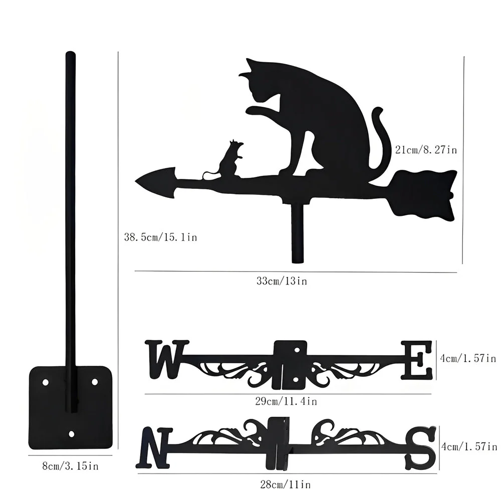 Girouette en Acier Inoxydable Chat et Souris - Image 10