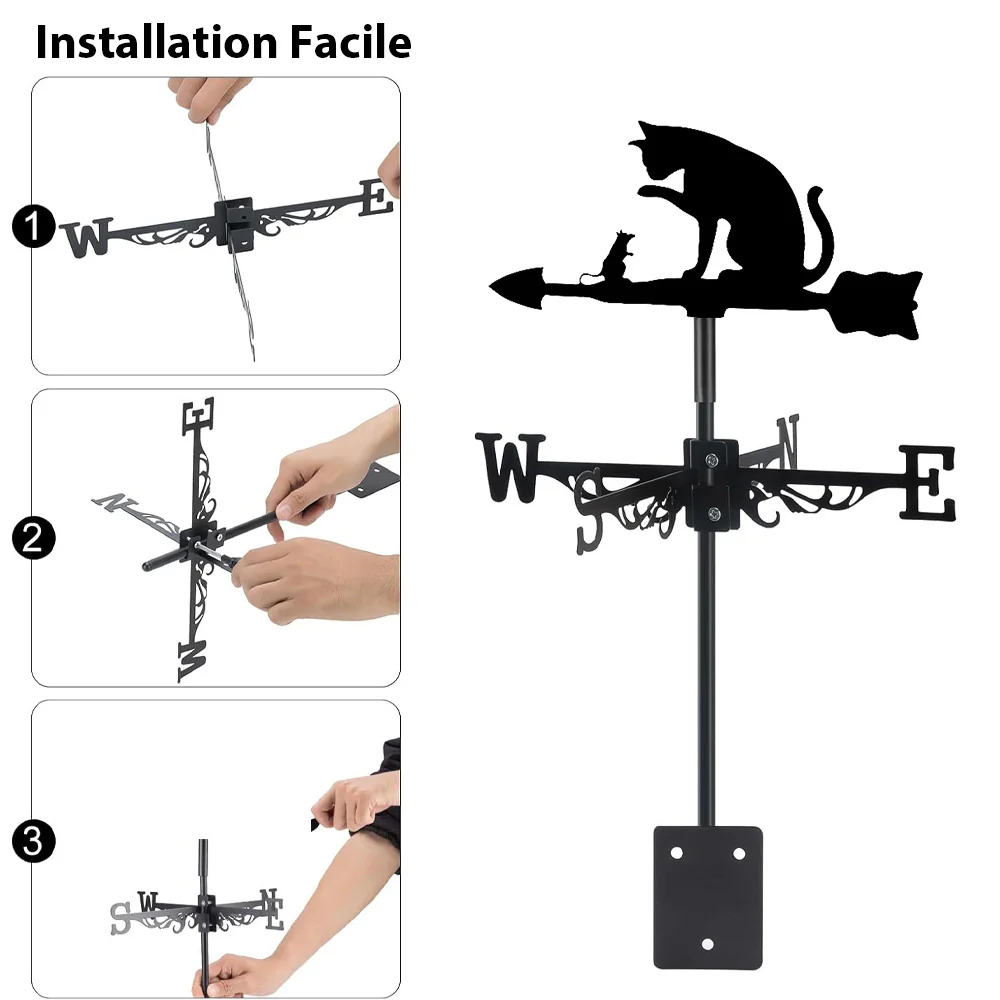 Girouette en Acier Inoxydable Chat et Souris - Image 7