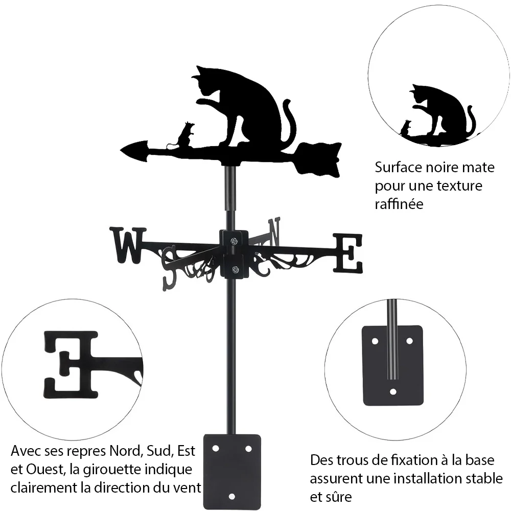 Girouette en Acier Inoxydable Chat et Souris - Image 8