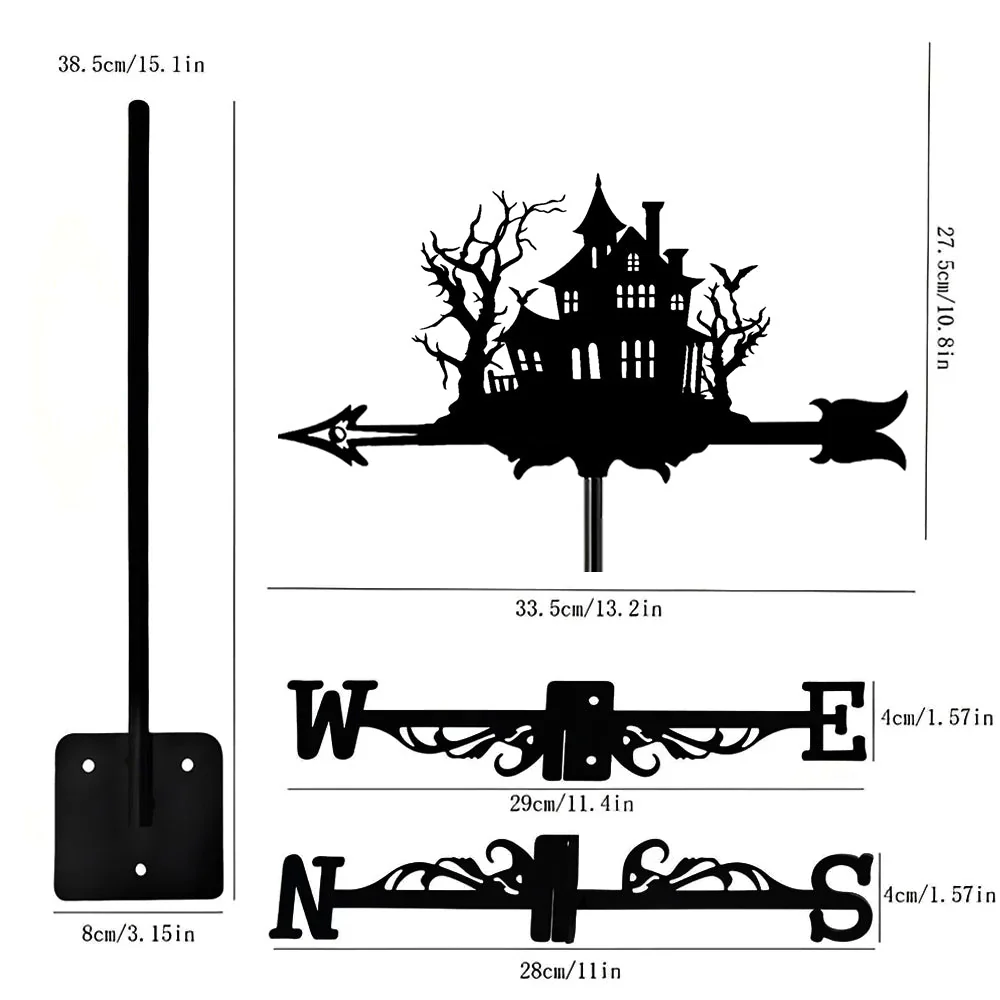 Girouette en Acier Inoxydable Château Halloween - Image 10