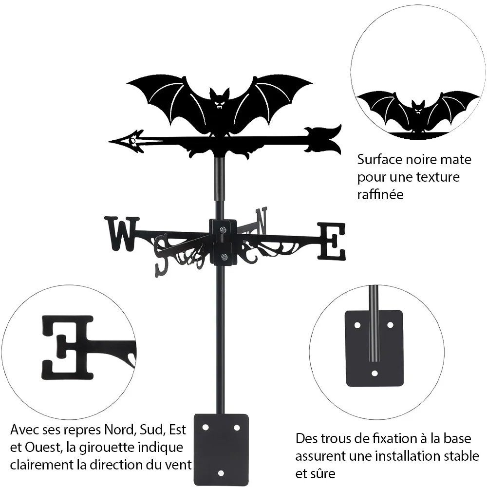Girouette en Acier Inoxydable Chauve-souris - Image 17