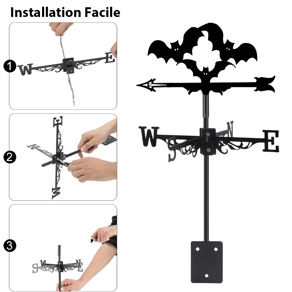 Girouette en Acier Inoxydable Chauve-souris Halloween - Image 8